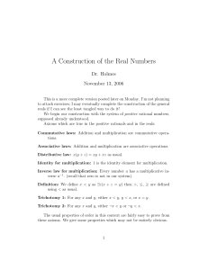 A Construction of the Real Numbers - Math