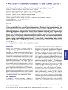 Article A Molecular Evolutionary Reference for the Human Variome