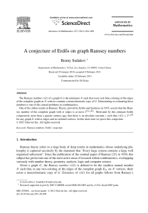 A conjecture of Erdos on graph Ramsey numbers