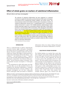 Effect of whole grains on markers of subclinical