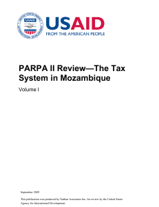 PARPA II Review—The Tax System in Mozambique