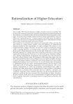 "Rationalization of Higher Education" in