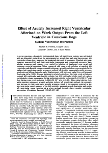 Effect of Acutely Increased Right Ventricular Afterload on Work