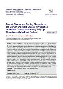 Role of Plasma and Doping Elements on the