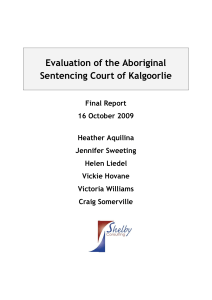 Evaluation of the Aboriginal Sentencing Court of Kalgoorlie