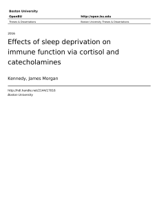 Effects of sleep deprivation on immune function via cortisol and