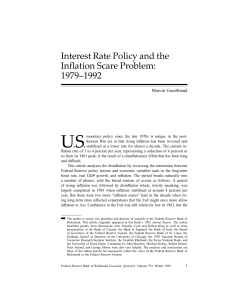Interest Rate Policy and the Inflation Scare Problem
