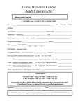 Adult Chiropractic Intake Form