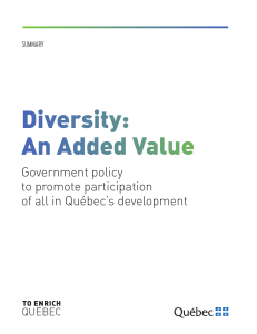 Diversity: An Added Value - Immigration, Diversité et Inclusion Québec