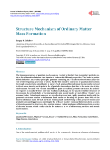 Structure Mechanism of Ordinary Matter Mass Formation