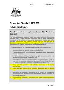 Prudential Standard APS 330 Public Disclosure