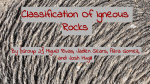 Classification Of Igneous Rocks
