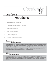 Basic concepts of vectors