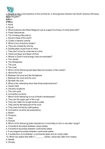 Earth System - Plate Tectonics