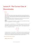 Lecture 9 - The Curious Case of Discontinuities