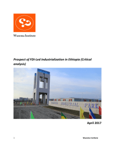 Prospect of FDI-Led Industrialization in Ethiopia