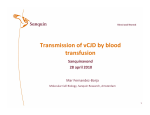 Transmission of vCJD by blood transfusion