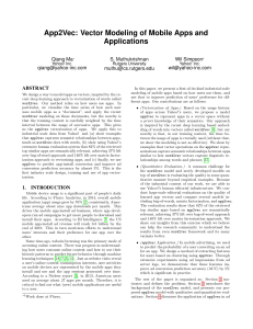 App2Vec: Vector Modeling of Mobile Apps and Applications