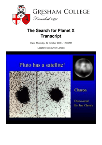 The Search for Planet X Transcript