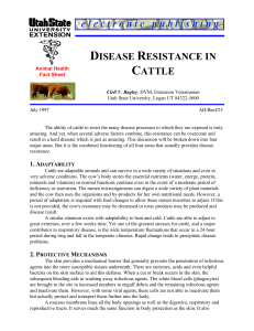 Disease Resistance in Cattle - Utah State University Extension