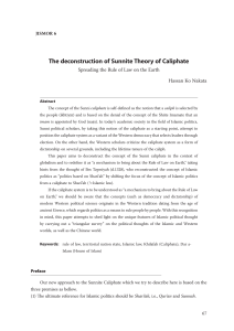 The deconstruction of Sunnite Theory of Caliphate