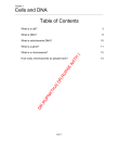 Cells and DNA Table of Contents