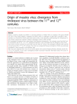 Origin of measles virus: divergence from rinderpest virus between