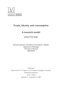 Youth, Identity and Consumption - A Research Model