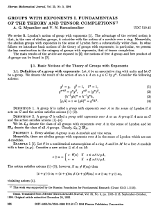 Groups with exponents I. Fundamentals of the theory and tensor