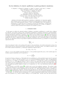 On the definition of a kinetic equilibrium in global gyrokinetic