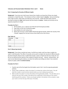 Volcanoes and Viscosity Student Worksheet