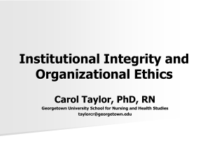 Institutional Integrity and Organizational Ethics