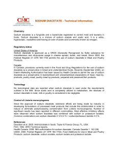 SODIUM DIACETATE - Technical Information