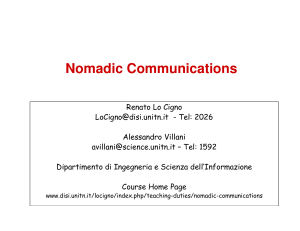 Nomadic Communications - Department of information engineering