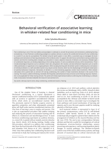 Behavioral verification of associative learning in whisker