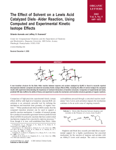 The Effect of Solvent on a Lewis Acid Catalyzed Diels− Alder