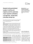 Asepsis during periodontal surgery involving oral implants
