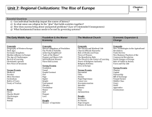 Unit 7: Regional Civilizations: The Rise of Europe