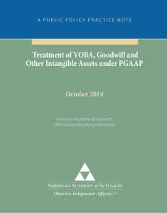 Treatment of VOBA, Goodwill and Other Intangible Assets under