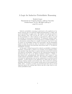 A Logic for Inductive Probabilistic Reasoning