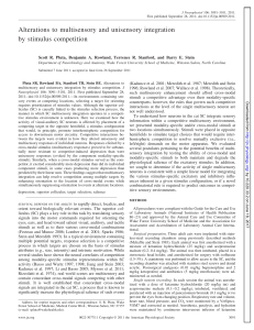 Alterations to multisensory and unisensory integration by stimulus