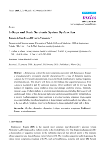 L-Dopa and Brain Serotonin System Dysfunction