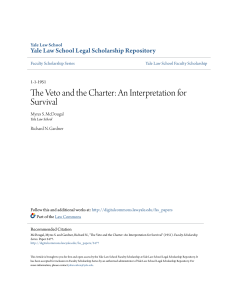 The Veto and the Charter - Yale Law School Legal Scholarship