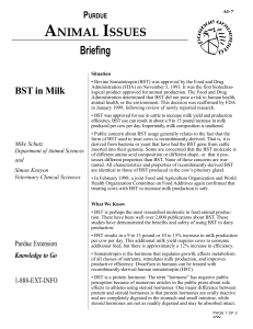 BST in Milk - Animal Sciences
