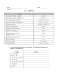 Algebra I Unit 3 Test Review