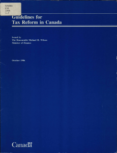 Guidelines for tax reform in Canada