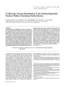 GABAergic neuron distribution in the pedunculopontine nucleus