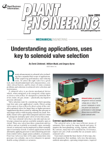 Understanding Applications, Uses Key To Solenoid Valve