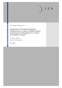 Assessment of Possible Migration Pressure and