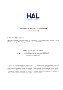 Neurophysiology of synesthesia. - Hal-CEA